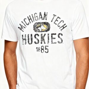 Michigan Tech Huskies White Graphic Men's Tank Top